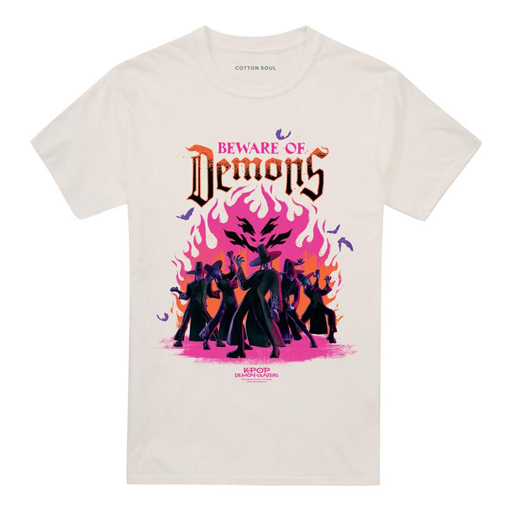 Natural - Front - K-Pop Demon Hunters Unisex Adult Beware Of Demons Saja Boys T-Shirt