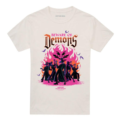 Natural - Front - K-Pop Demon Hunters Unisex Adult Beware Of Demons Saja Boys T-Shirt
