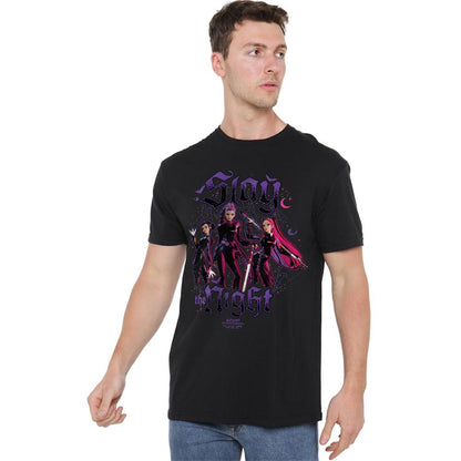 Black - Side - K-Pop Demon Hunters Unisex Adult Huntrix Slay The Night T-Shirt