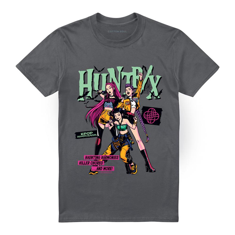 Charcoal - Front - K-Pop Demon Hunters Unisex Adult Huntrix Punk Concert Halloween T-Shirt