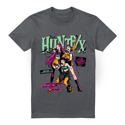 Charcoal - Front - K-Pop Demon Hunters Unisex Adult Huntrix Punk Concert Halloween T-Shirt