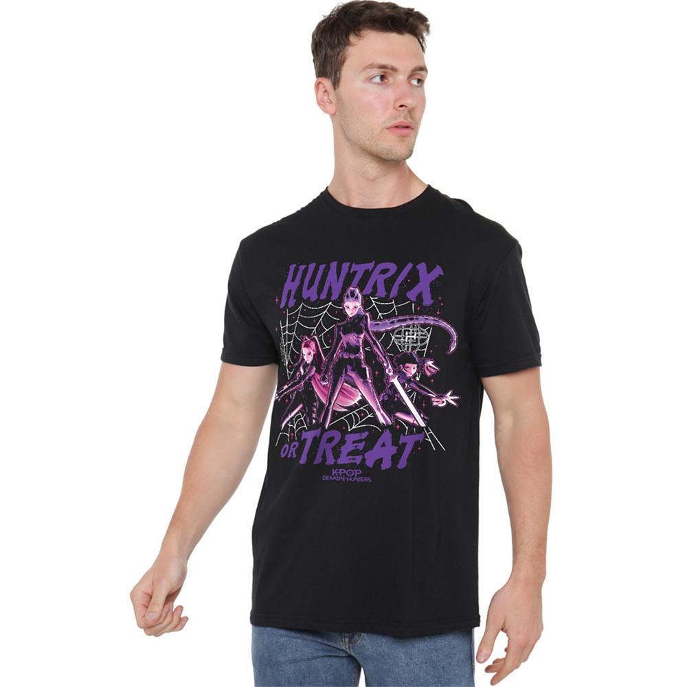 Black - Side - K-Pop Demon Hunters Unisex Adult Huntrix Or Treat T-Shirt