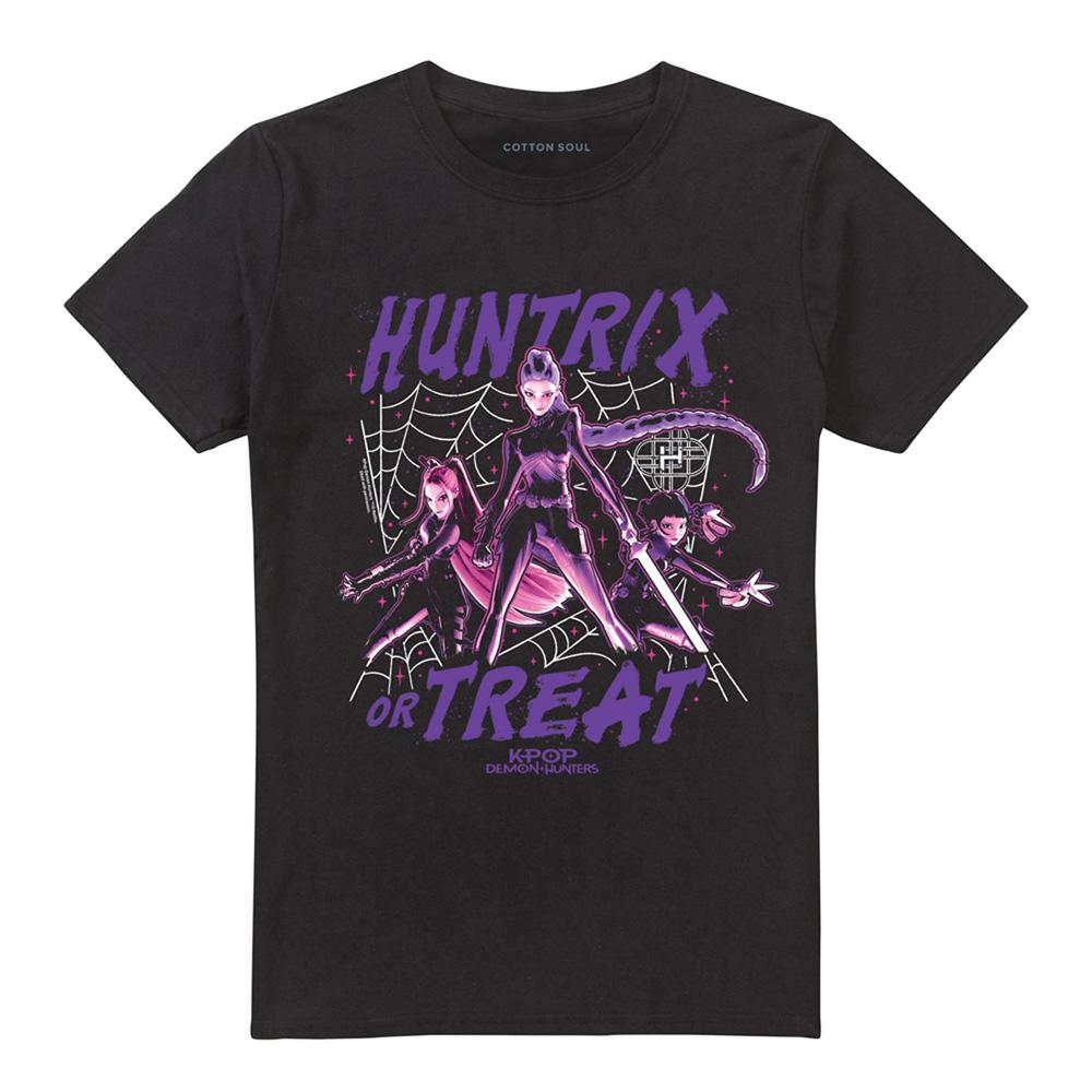 Black - Front - K-Pop Demon Hunters Unisex Adult Huntrix Or Treat T-Shirt