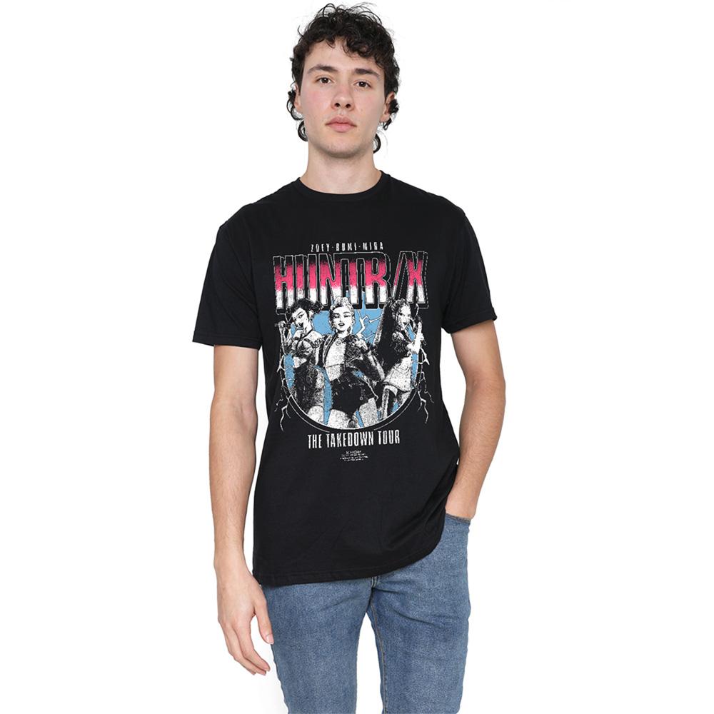 Black - Side - K-Pop Demon Hunters Unisex Adult Huntrix Takedown Tour Band T-Shirt