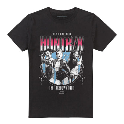 Black - Front - K-Pop Demon Hunters Unisex Adult Huntrix Takedown Tour Band T-Shirt