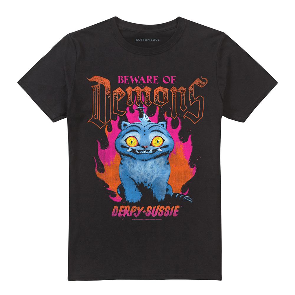 Black - Front - K-Pop Demon Hunters Unisex Adult Band Derpy & Sussie T-Shirt