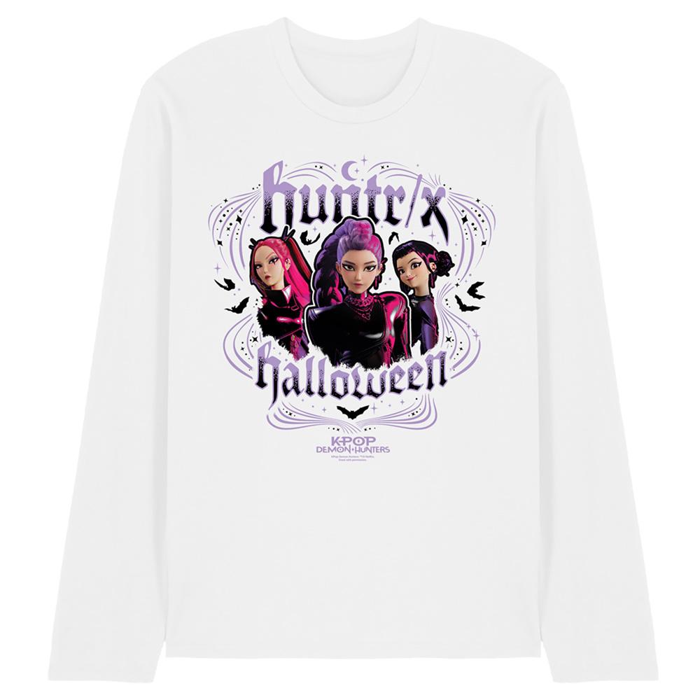 White - Front - K-Pop Demon Hunters Unisex Adult Huntrix Long-Sleeved Halloween T-Shirt