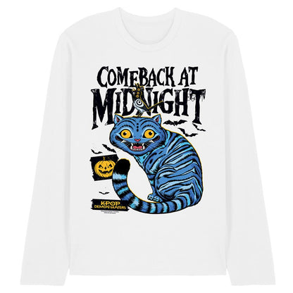 White - Front - K-Pop Demon Hunters Unisex Adult Derpy & Sussie Midnight Long-Sleeved Halloween T-Shirt