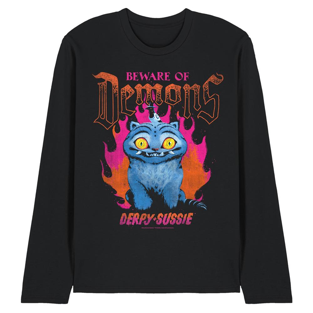 Black - Front - K-Pop Demon Hunters Unisex Adult Band Derpy & Sussie Long-Sleeved T-Shirt