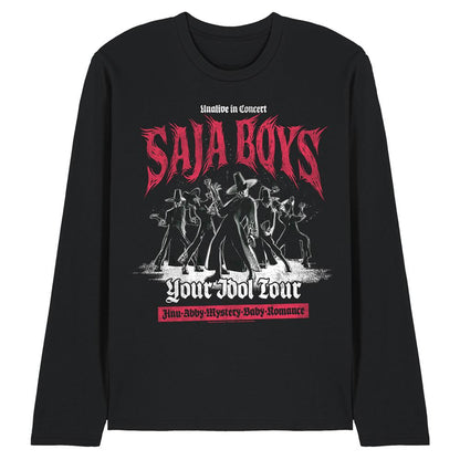 Black - Front - K-Pop Demon Hunters Unisex Adult Saja Boys Long-Sleeved T-Shirt