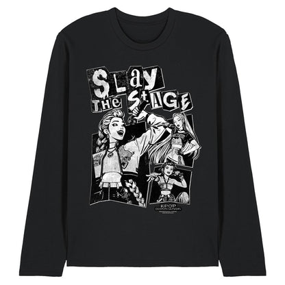 Black - Front - K-Pop Demon Hunters Unisex Adult Huntrix Slay The Stage Long-Sleeved T-Shirt