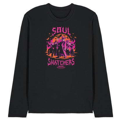 Black - Front - K-Pop Demon Hunters Unisex Adult Soul Snatchers Saja Boys Long-Sleeved T-Shirt