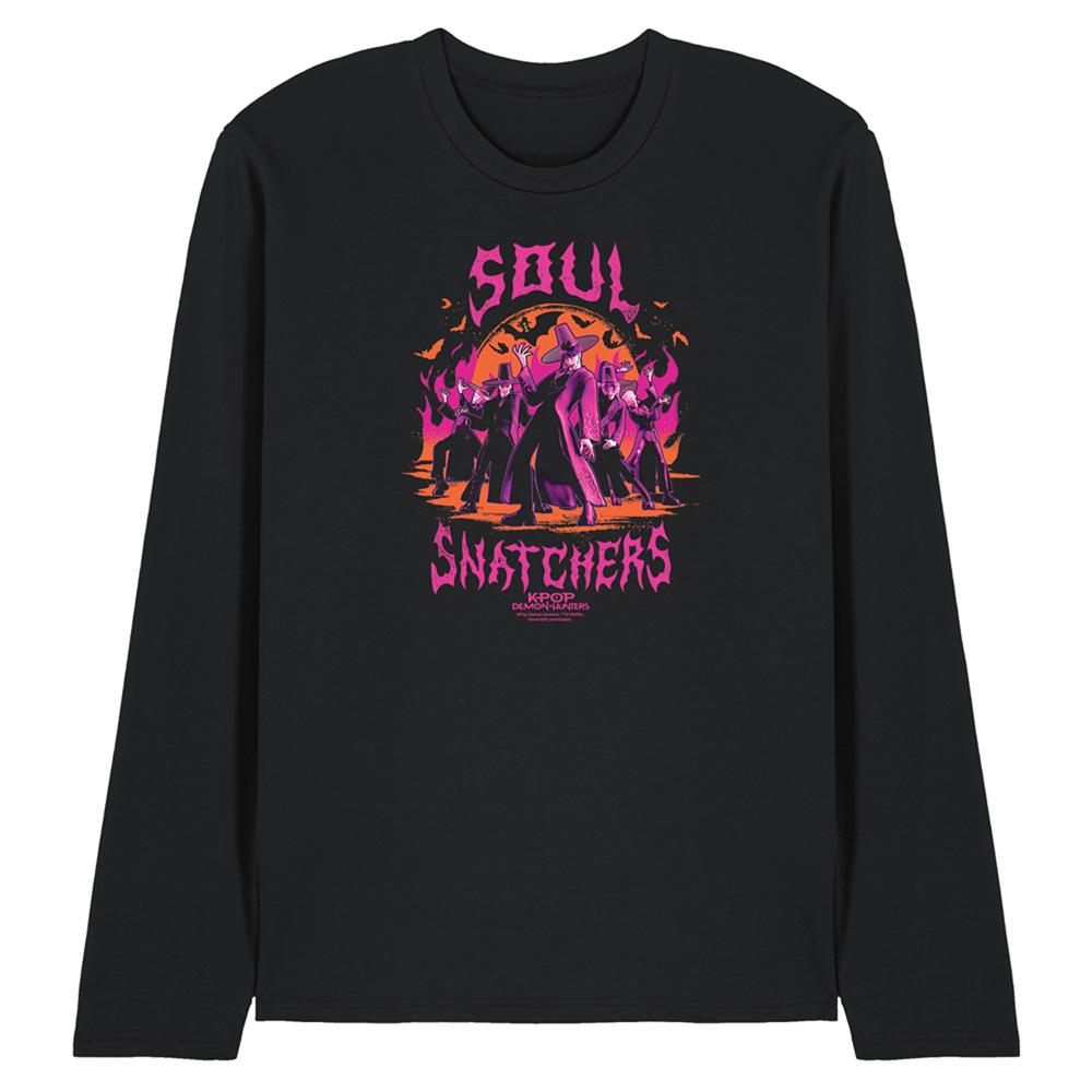 Black - Front - K-Pop Demon Hunters Unisex Adult Soul Snatchers Saja Boys Long-Sleeved T-Shirt