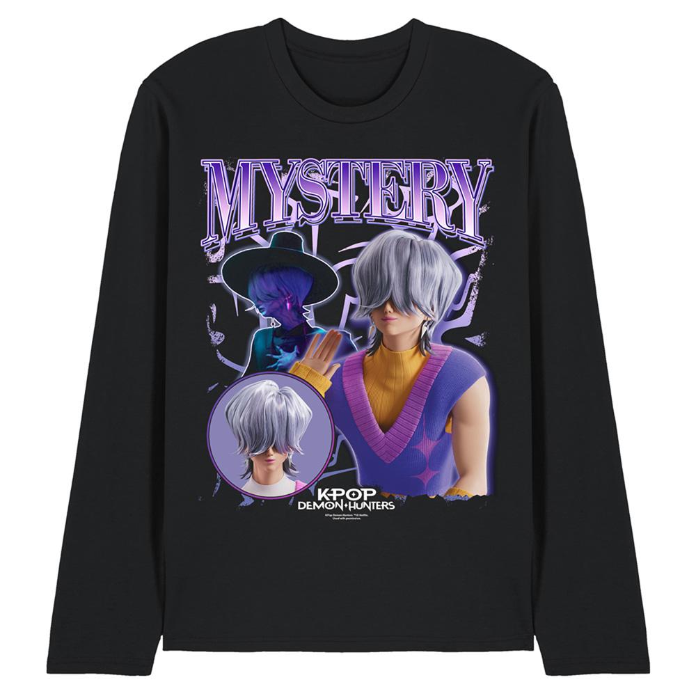 Black - Front - K-Pop Demon Hunters Unisex Adult Mystery Saja Boys Homage Long-Sleeved T-Shirt