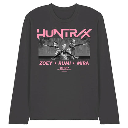 Charcoal - Front - K-Pop Demon Hunters Unisex Adult Huntrix Singing Long-Sleeved T-Shirt