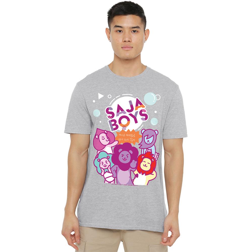 Athletic Heather - Side - K-Pop Demon Hunters Unisex Adult Soda Pop Saja Boys Mascot T-Shirt