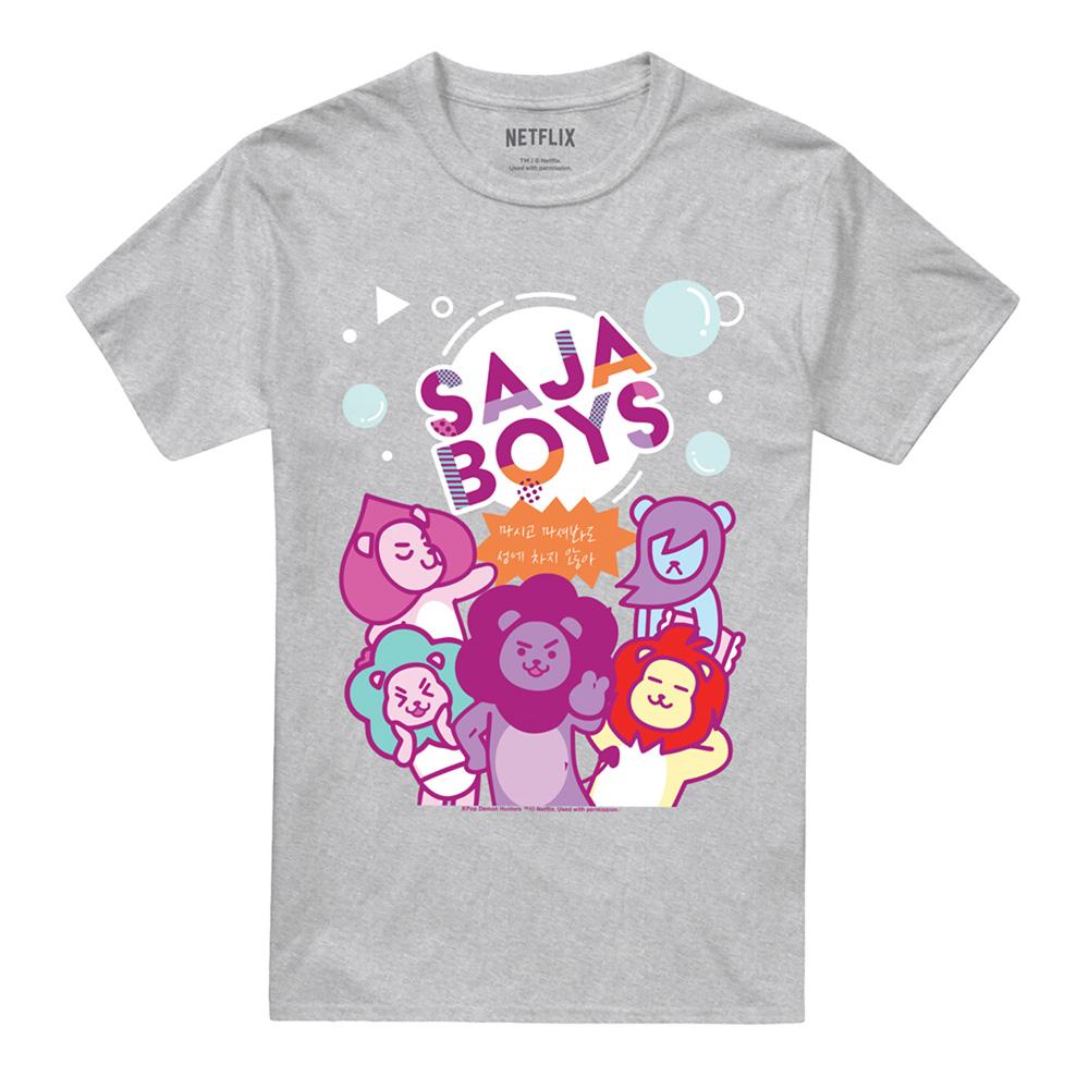 Athletic Heather - Front - K-Pop Demon Hunters Unisex Adult Soda Pop Saja Boys Mascot T-Shirt