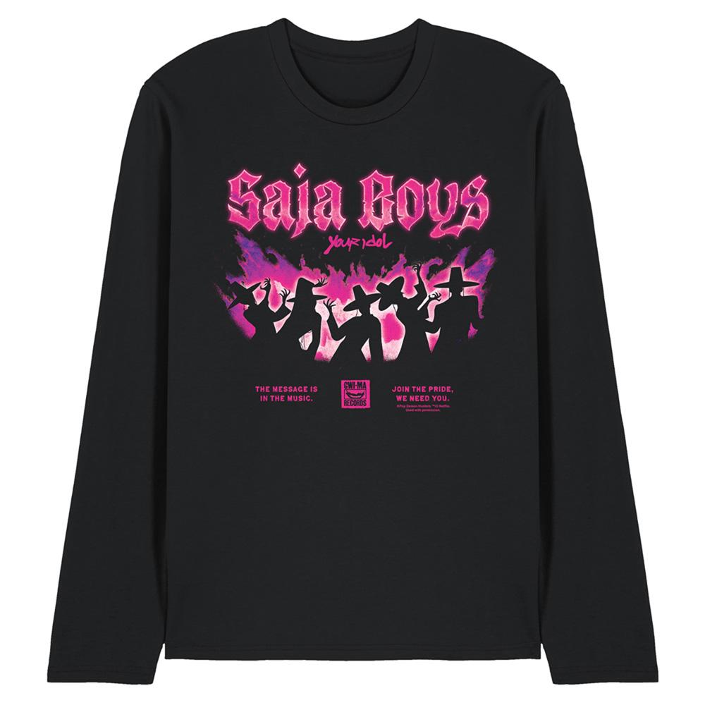Black - Front - K-Pop Demon Hunters Unisex Adult Gwima Saja Boys Poster Long-Sleeved T-Shirt