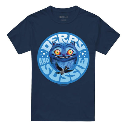 Navy - Front - K-Pop Demon Hunters Unisex Adult Derpy & Sussie Badge T-Shirt