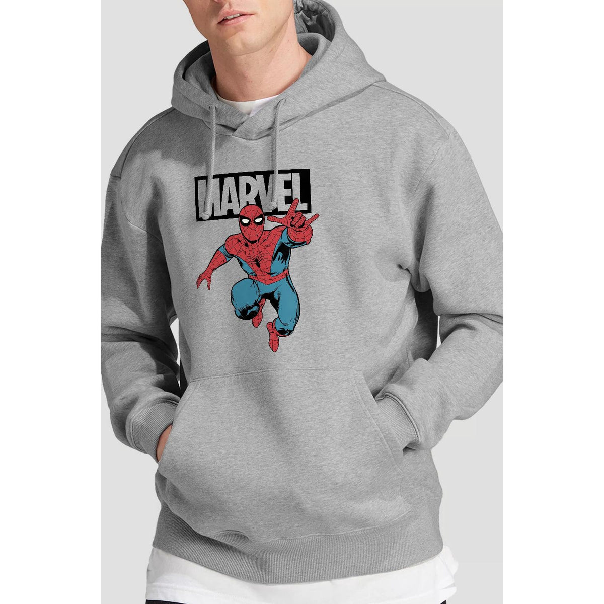 Sport Heather - Back - Marvel Mens Spider-Man Jump Hoodie
