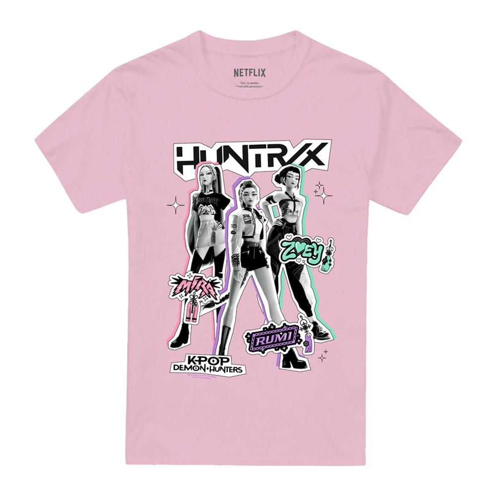 Pink - Front - K-Pop Demon Hunters Unisex Adult Huntrix Scrapbook T-Shirt