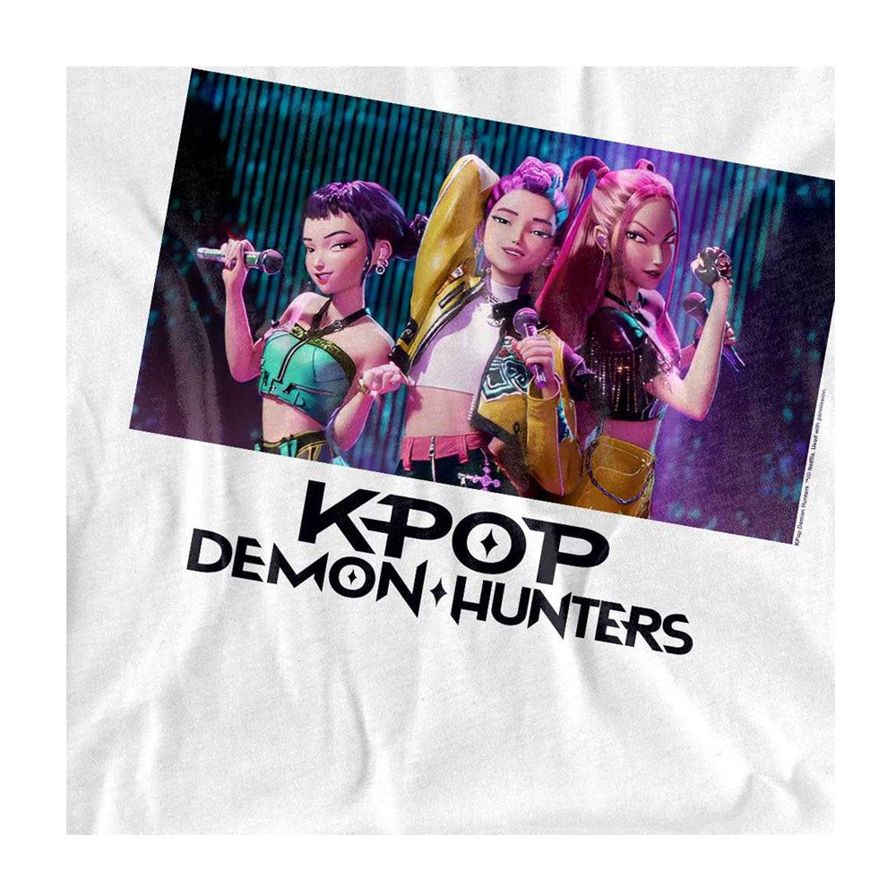 White - Side - K-Pop Demon Hunters Unisex Adult Singing Huntr-X Group Long-Sleeved T-Shirt
