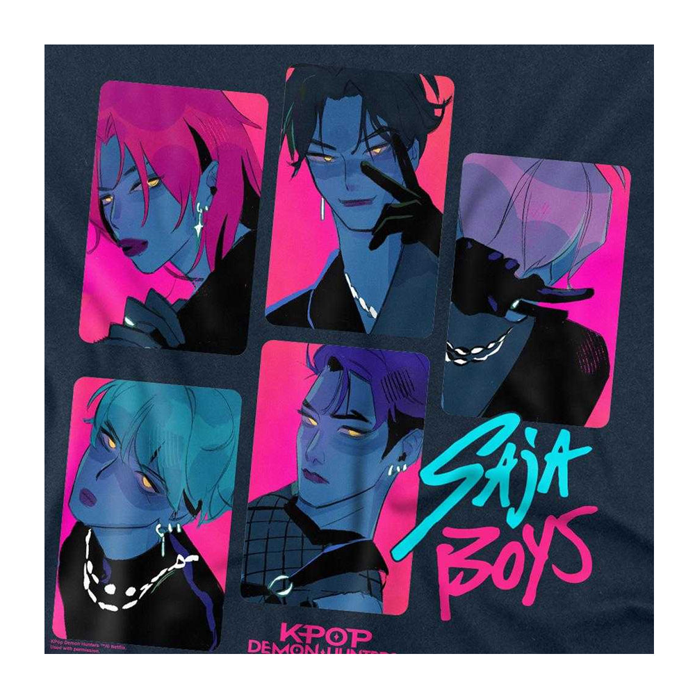 Navy - Side - K-Pop Demon Hunters Unisex Adult Saja Boys Group Long-Sleeved T-Shirt