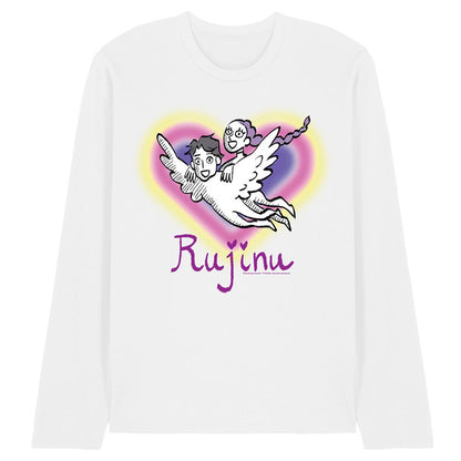 White - Front - K-Pop Demon Hunters Unisex Adult Huntrix Saja Boys Rujinu Hearts Long-Sleeved T-Shirt