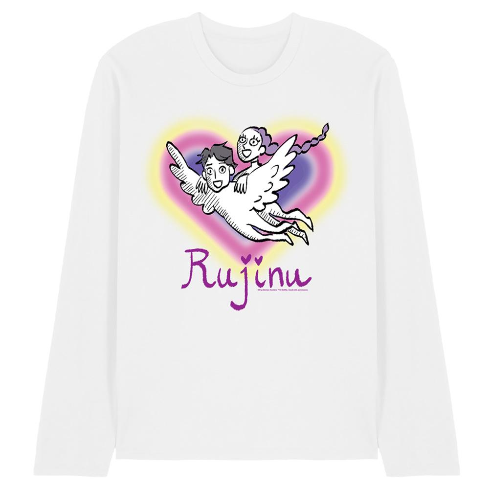White - Front - K-Pop Demon Hunters Unisex Adult Huntrix Saja Boys Rujinu Hearts Long-Sleeved T-Shirt