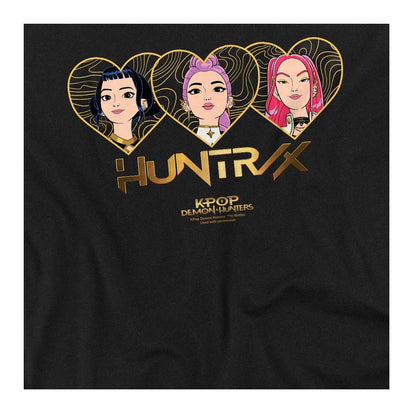 Black - Side - K-Pop Demon Hunters Unisex Adult Huntr-X Hearts Long-Sleeved T-Shirt