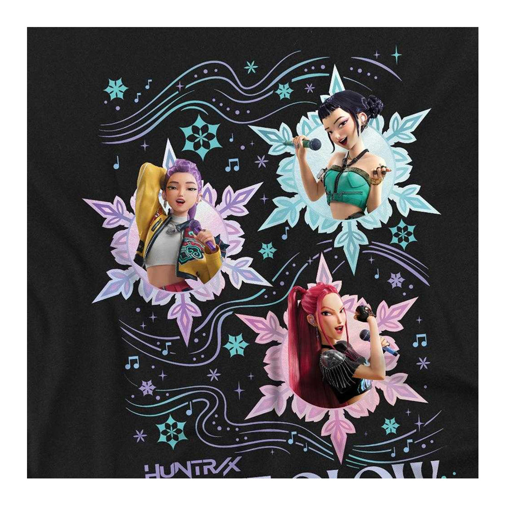 Black - Side - K-Pop Demon Hunters Unisex Adult Huntrix Let It Glow Christmas T-Shirt