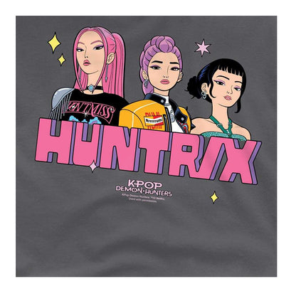 Charcoal - Side - K-Pop Demon Hunters Unisex Adult Huntrix Blocky Glam T-Shirt