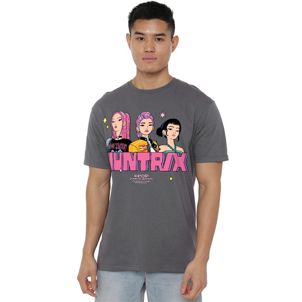 Charcoal - Lifestyle - K-Pop Demon Hunters Unisex Adult Huntrix Blocky Glam T-Shirt