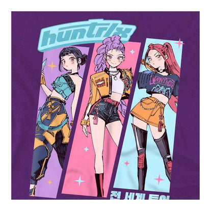 Purple - Side - K-Pop Demon Hunters Unisex Adult Huntr-X Anime T-Shirt