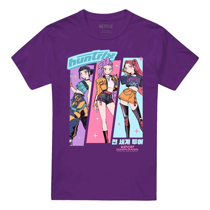 Purple - Front - K-Pop Demon Hunters Unisex Adult Huntr-X Anime T-Shirt