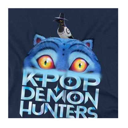 Navy - Side - K-Pop Demon Hunters Unisex Adult Derpy Tiger Sinking Logo T-Shirt