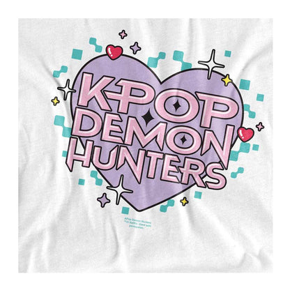 White - Side - K-Pop Demon Hunters Unisex Adult Pixel Hearts T-Shirt