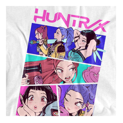 White-Neon - Side - K-Pop Demon Hunters Unisex Adult Huntr-X Comic T-Shirt