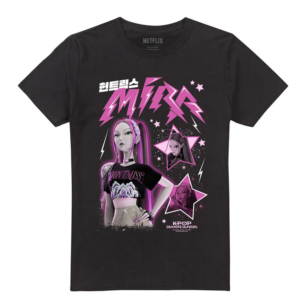 Black - Front - K-Pop Demon Hunters Unisex Adult Huntrix Mira T-Shirt