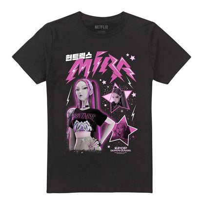 Black - Front - K-Pop Demon Hunters Unisex Adult Huntrix Mira T-Shirt