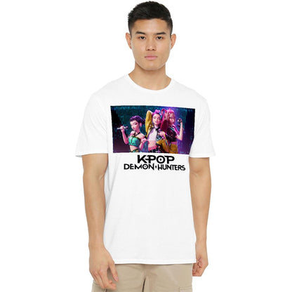 White - Lifestyle - K-Pop Demon Hunters Unisex Adult Singing Huntr-X Group T-Shirt