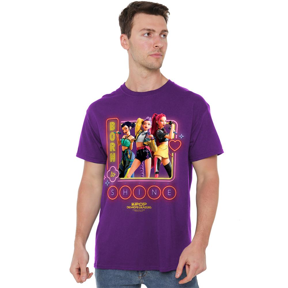 Purple - Lifestyle - K-Pop Demon Hunters Unisex Adult Born To Shine Huntr-X T-Shirt