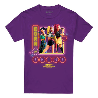 Purple - Front - K-Pop Demon Hunters Unisex Adult Born To Shine Huntr-X T-Shirt