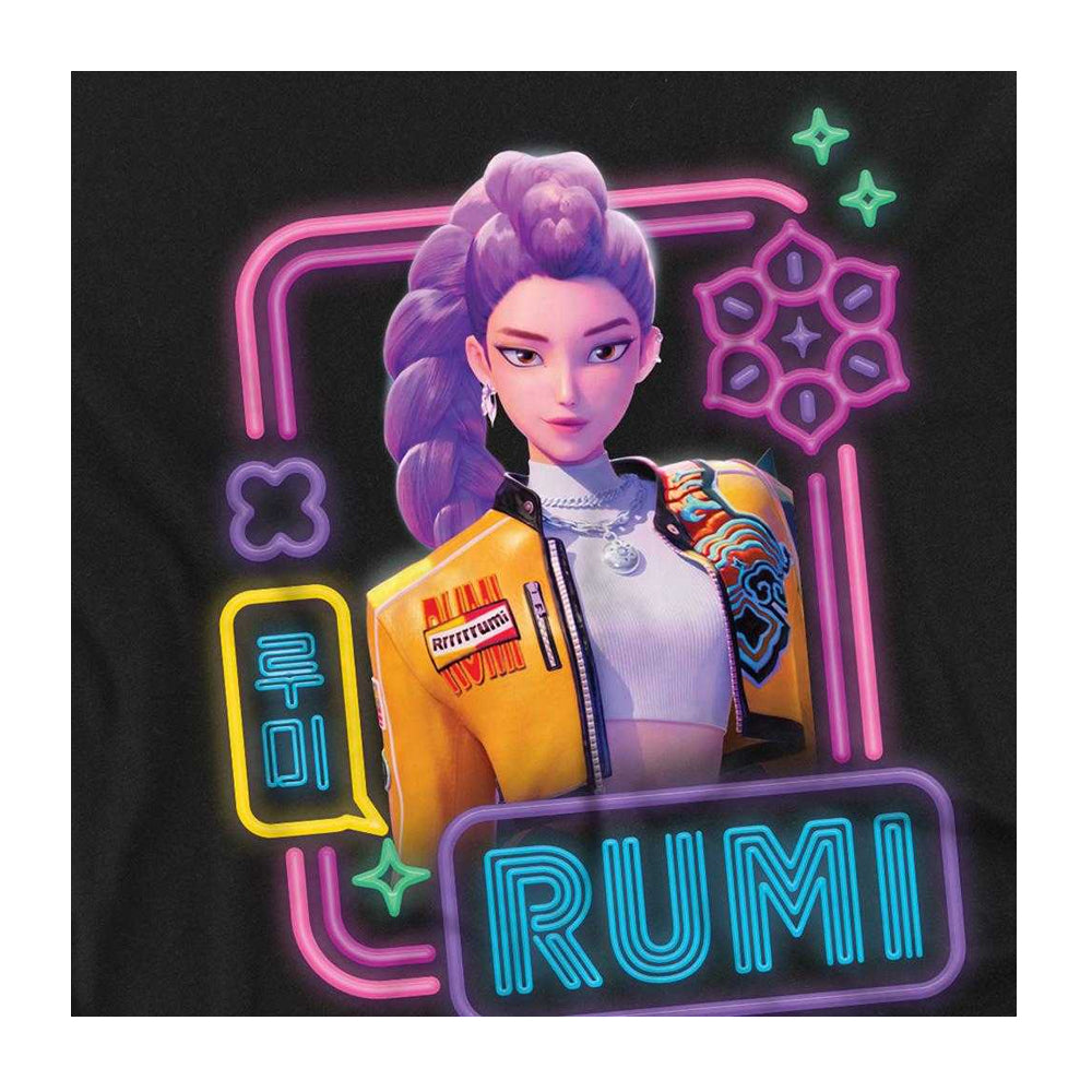 Black - Side - K-Pop Demon Hunters Unisex Adult Rumi Glowing Lights T-Shirt