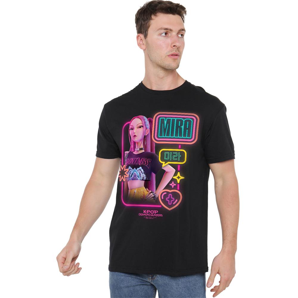 Black - Lifestyle - K-Pop Demon Hunters Unisex Adult Mira Glowing Lights T-Shirt