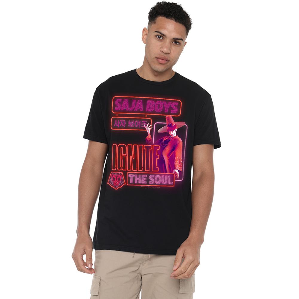 Black - Lifestyle - K-Pop Demon Hunters Unisex Adult Saja Boys Jinu Glowing Lights T-Shirt