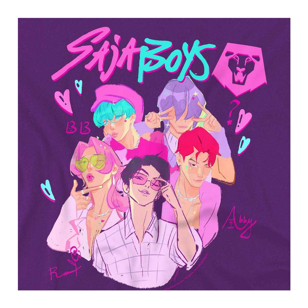 Purple - Side - K-Pop Demon Hunters Unisex Adult Saja Boys Signature T-Shirt