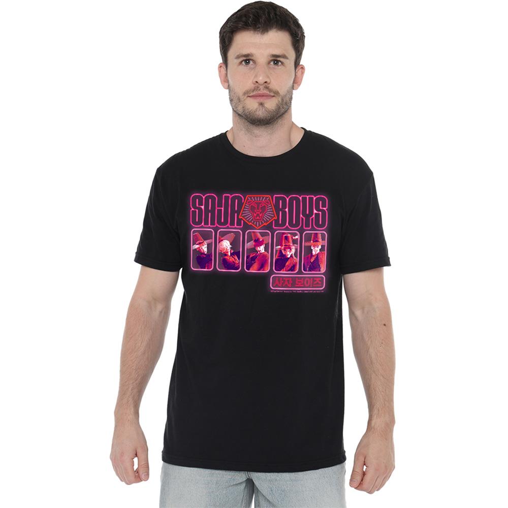 Black - Lifestyle - K-Pop Demon Hunters Unisex Adult Saja Boys Glowing Lights T-Shirt