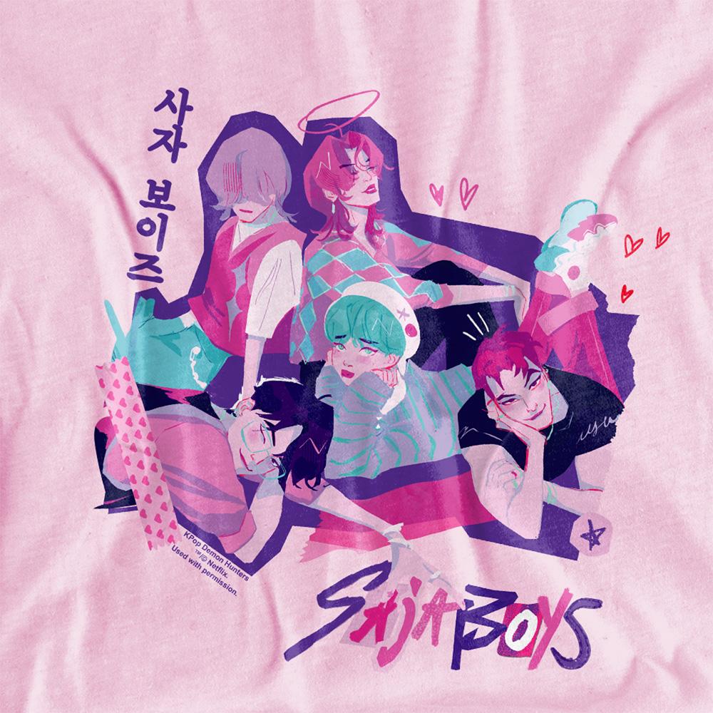 Pink - Side - K-Pop Demon Hunters Childrens-Kids Saja Boys Scrapbook T-Shirt
