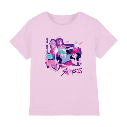 Pink - Front - K-Pop Demon Hunters Childrens-Kids Saja Boys Scrapbook T-Shirt